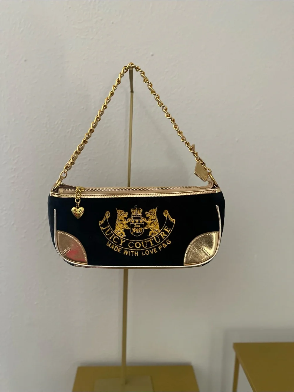 Juicy Couture Black and Gold Chain Shoulder Bag